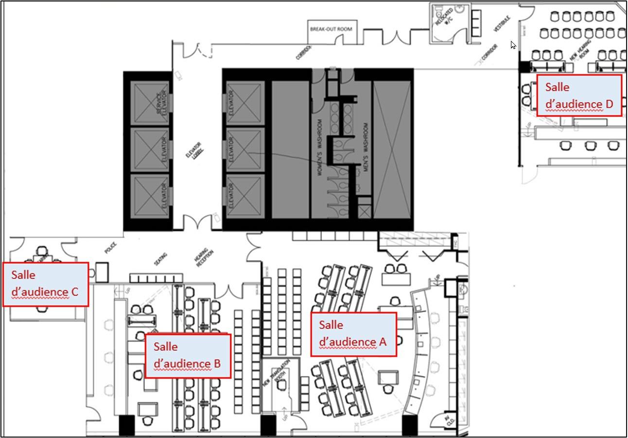 Image d'un plan de salle d'audience.